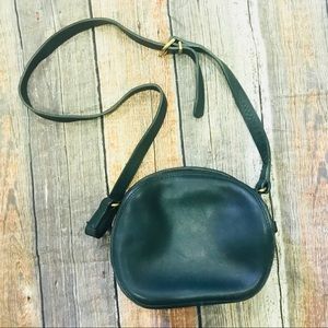 Vintage 1970s Coach Leather Crossbody Bag Green